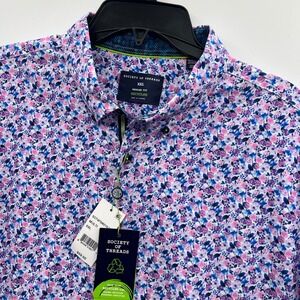 NEW SOCIETY OF THREADS Men XXL Regular Fit Short Sleeve Button Down Shirt‎